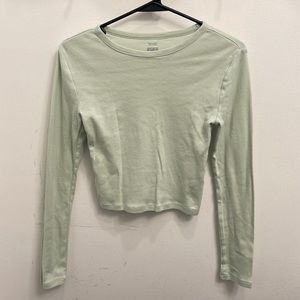 Victoria’s Secret PINK Green Cropped Long Sleeve Tee SIZE S